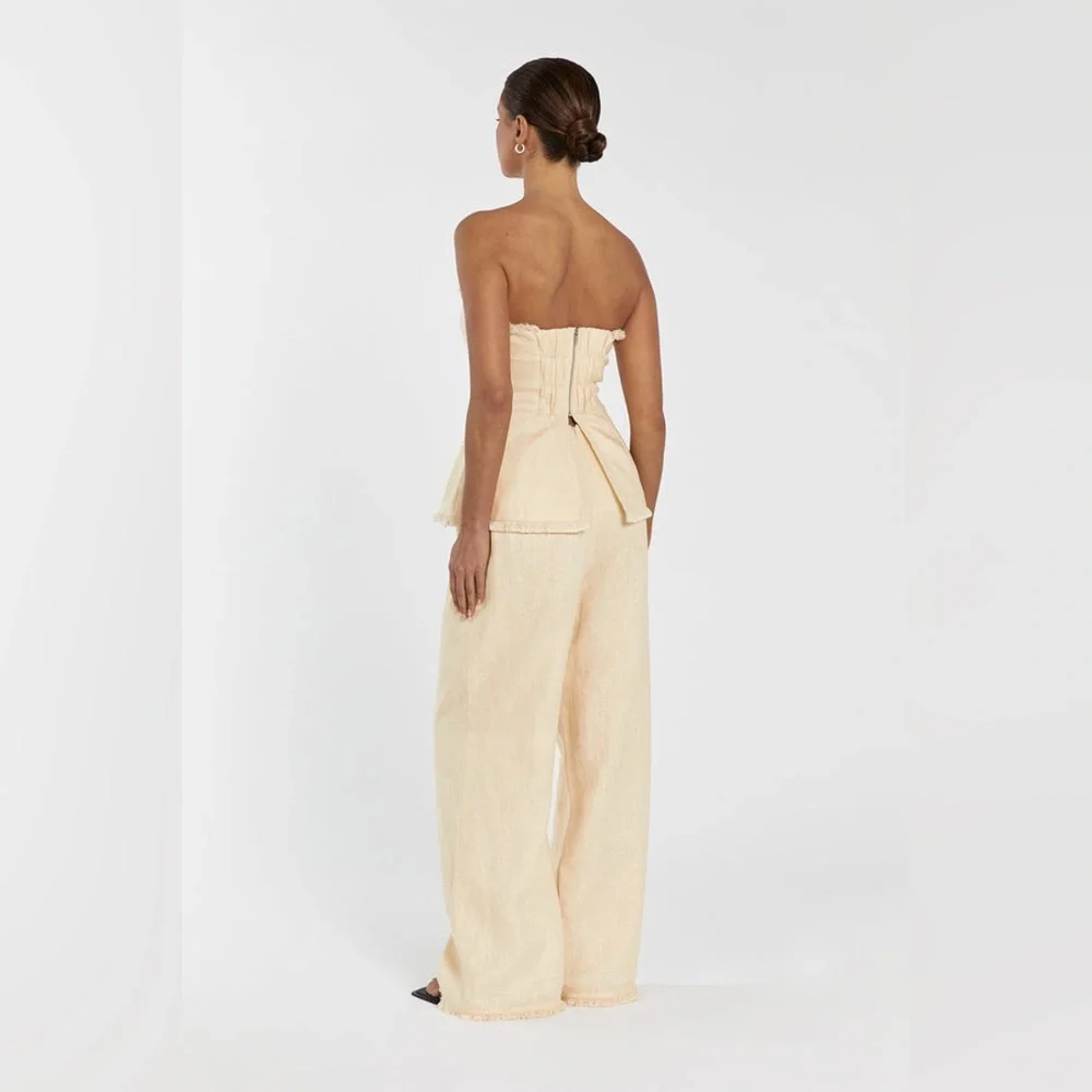 DISSH Pale Yellow Strapless Bustier Top - Picture 5 of 12